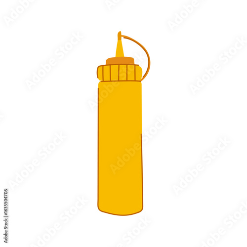 label mustard bottle cartoon vector illustration