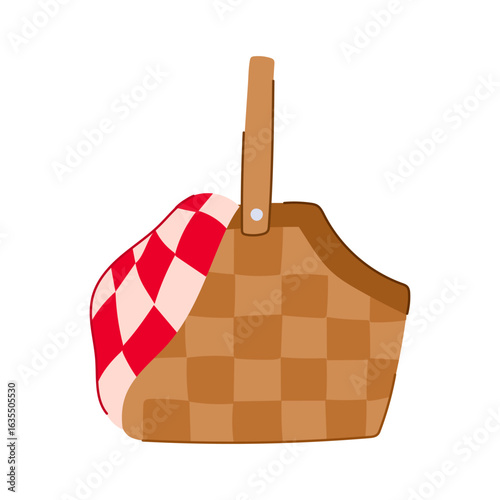nature picnic basket cartoon vector illustration
