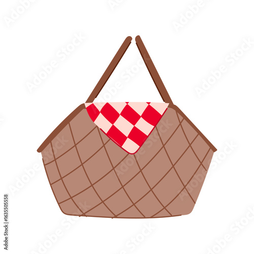 outdoor picnic basket cartoon vector illustration