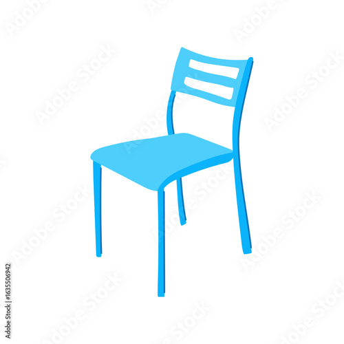 affordable plastic chair cartoon vector illustration