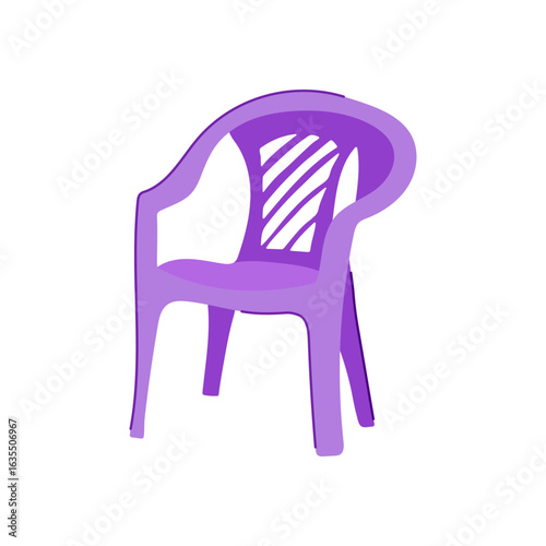 ergonomic plastic chair cartoon vector illustration