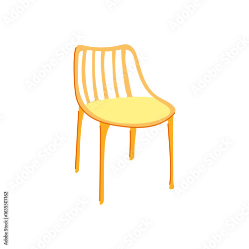 portable plastic chair cartoon vector illustration