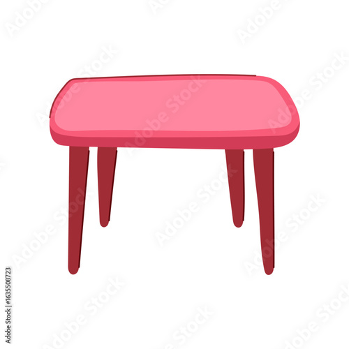 outdoor plastic table cartoon vector illustration
