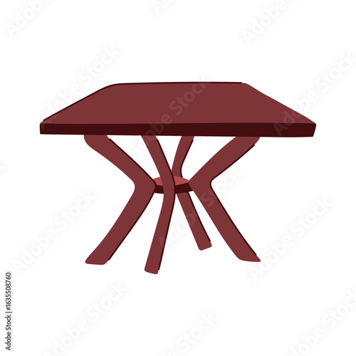 dining plastic table cartoon vector illustration