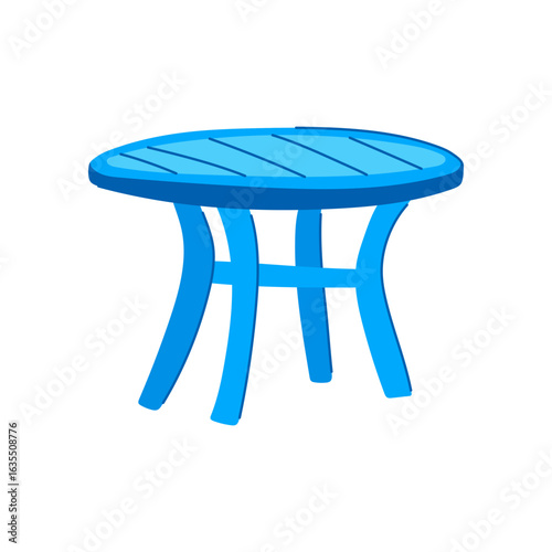 durable plastic table cartoon vector illustration