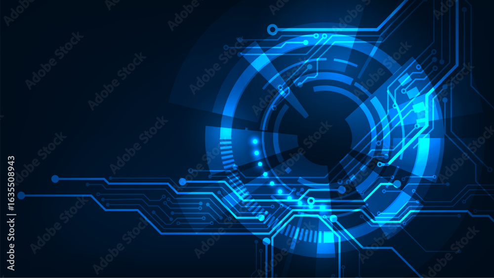 Obraz premium Digital hud sci fi technology with line circuit concept adstract light background