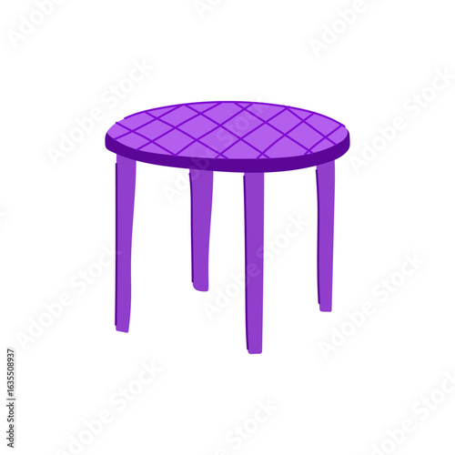 affordable plastic table cartoon vector illustration