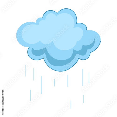 thunder rain cloud cartoon vector illustration