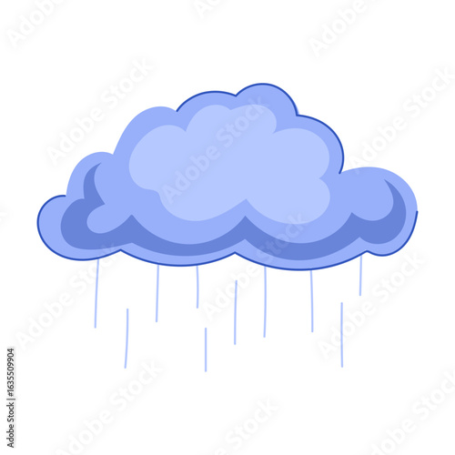 shower rain cloud cartoon vector illustration