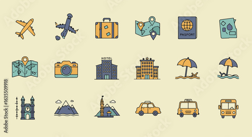 Travel Icon Collection 2 - Planes, Trains, Cars, Luggage