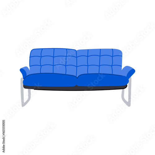 leather reception sofa cartoon vector illustration