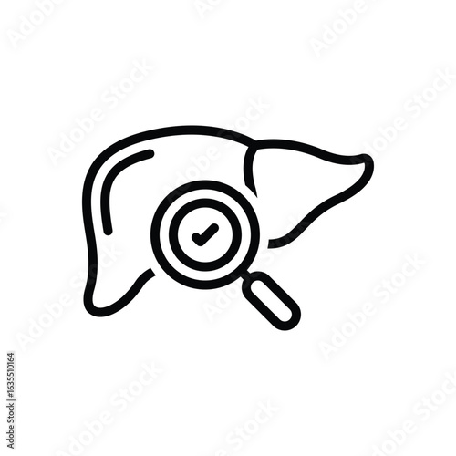 Black line icon for liver check
