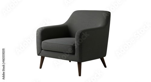 Isolated Gray Armchair On Transparent Background Furniture Design Illustration