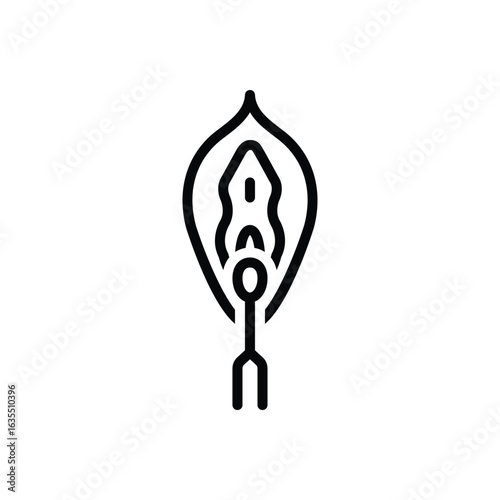 Black line icon for medical smear