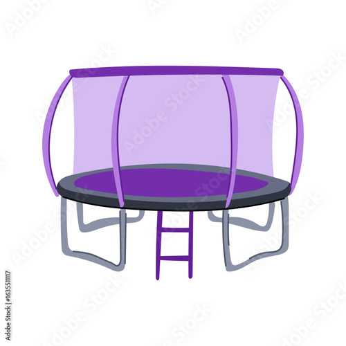 jump trampoline jumping cartoon vector illustration