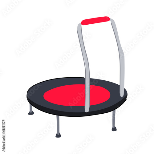 rebound trampoline jumping cartoon vector illustration