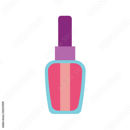 Watercolor nail polish bottle on white background great for cosmetics and beauty themes