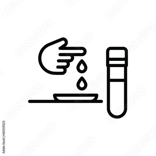 Black line icon for blood test