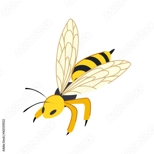 rebound wasp cartoon vector illustration