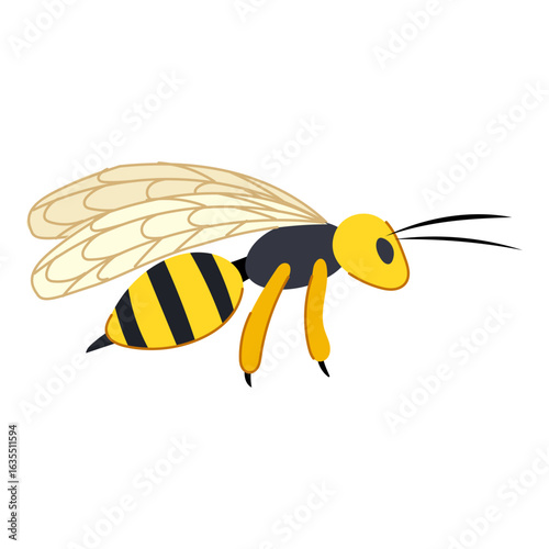 jump wasp cartoon vector illustration