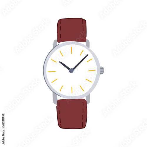chronograph watch wrist cartoon vector illustration