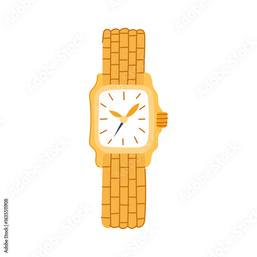 timepiece watch wrist cartoon vector illustration