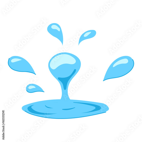 splash water drops cartoon vector illustration