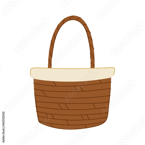 handmade wicker basket cartoon vector illustration