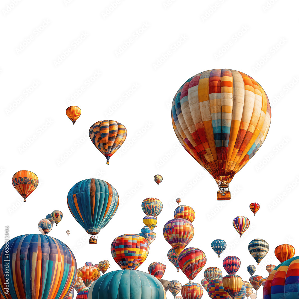 Obraz premium Colorful hot air balloons festival sunrise sky