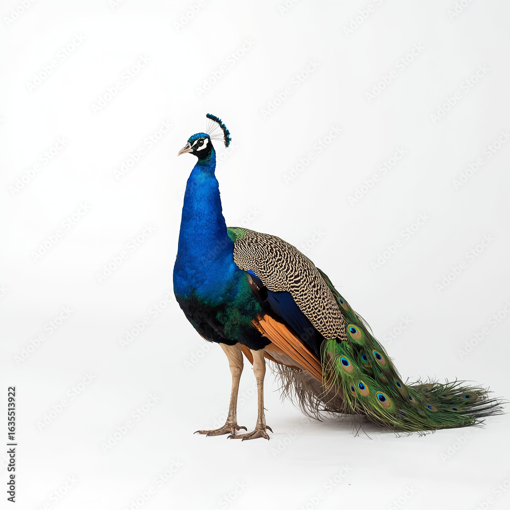 Fototapeta premium peacock on white background