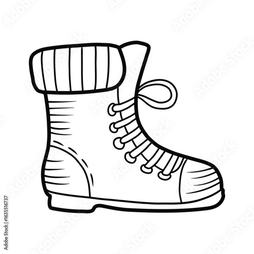 Warm winter boot protecting from cold weather