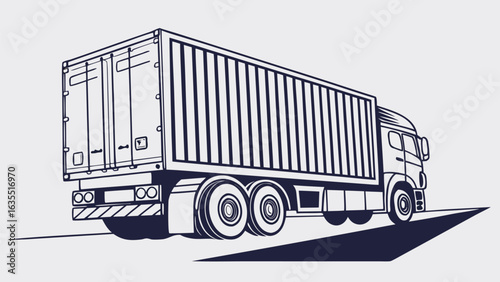 Truck Silhouette: A stark, graphic illustration of a semi-truck, emphasizing its strong, functional design, conveying concepts of transport and logistics.