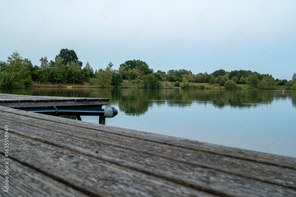 Fototapeta premium Lake with wooden pier