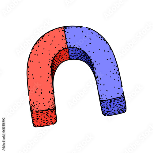 polarity magnet sketch hand drawn vector