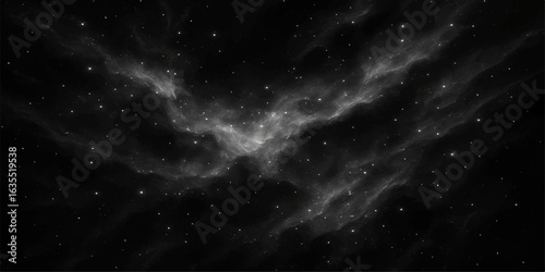 A beautiful starry night sky filled with a colorful nebula and a bright starfield of galaxies