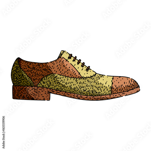 quality shoe leather sketch hand drawn vector