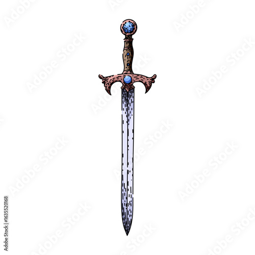 crusade sword medieval sketch hand drawn vector