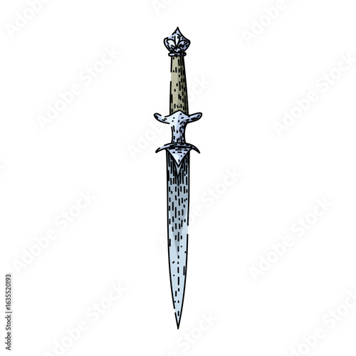 knight sword medieval sketch hand drawn vector