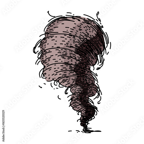 cyclone tornado sketch hand drawn vector