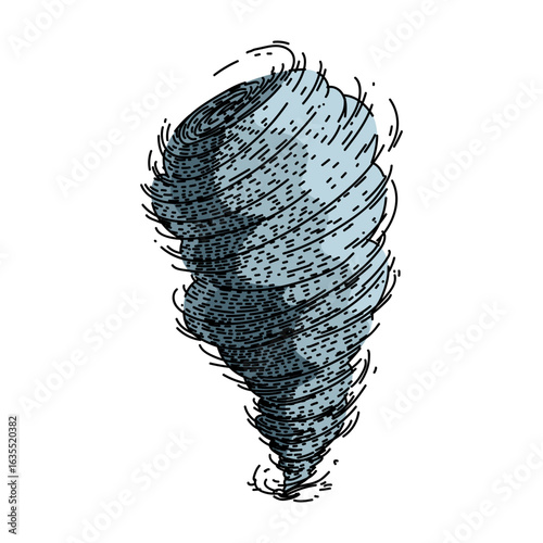 vortex tornado sketch hand drawn vector