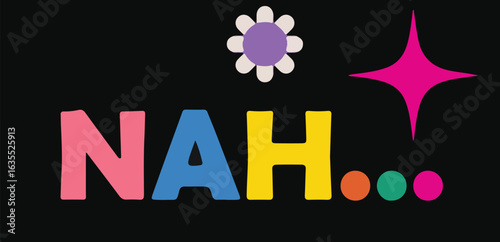 Colorful Trendy Retro Sticker Pack – 90s-Inspired Fun Icons and Phrases. Catchphrase sign, Groovy text slogan. Geometric element. Brutalism aesthetic. Flat vector illustration.