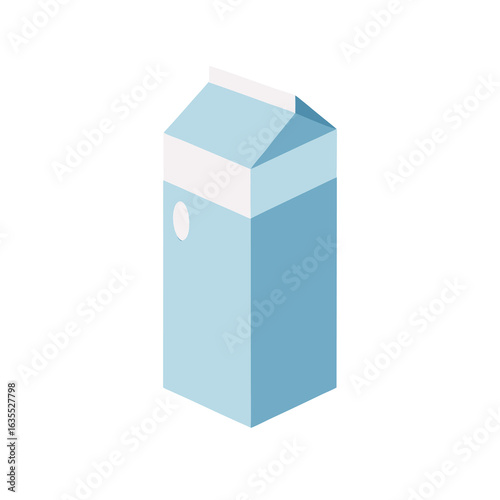 Watercolor milk carton in clean design with white background for food or breakfast themes