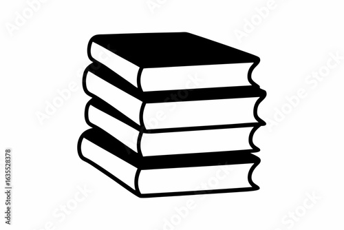 stack of books black vector, books icon