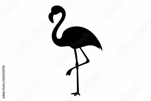 flamingo silhouette vector isolated, flamingo black symbol