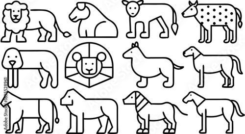 Photography seamless pattern with wild animals