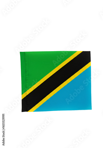 Free Download Isolated Tanzanian Flag Design with Green Blue and Yellow Stripes on Transparent Background - GFXLoad