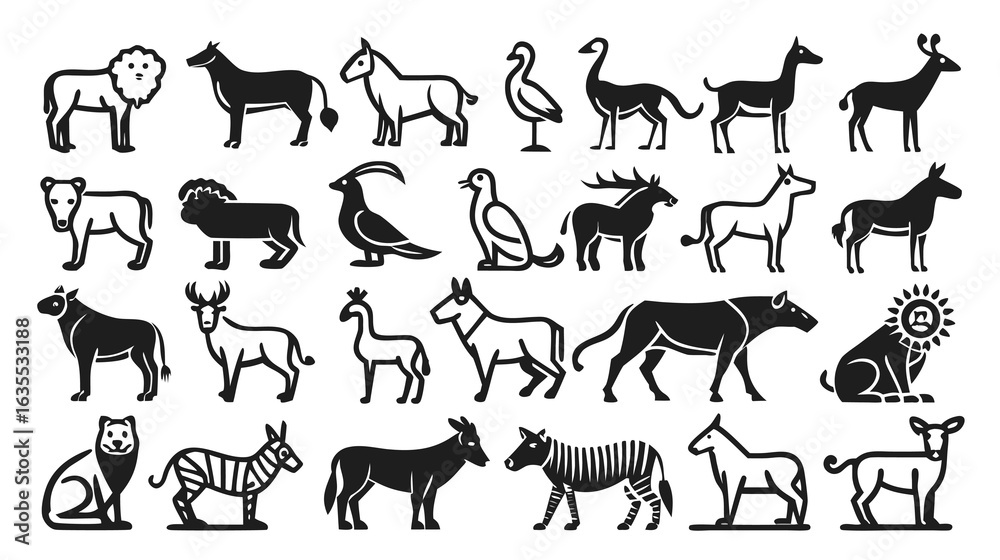 Obraz premium vector set of animals