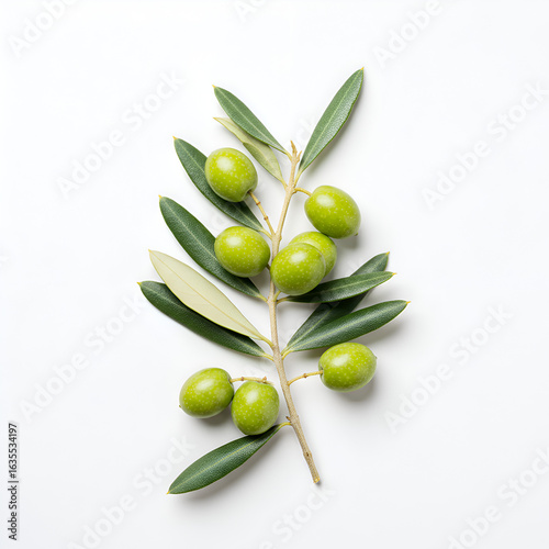 Wallpaper Mural Photo Olive Branch With Green Olives And Leaves Isolated On White Background Torontodigital.ca