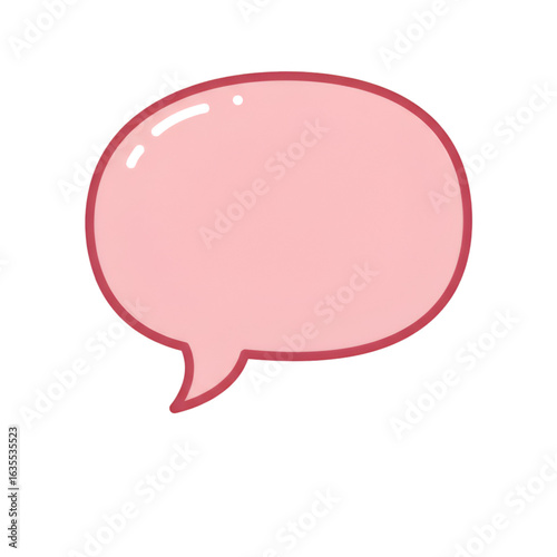 Isolated Pink Speech Bubble Illustration With Transparent Background