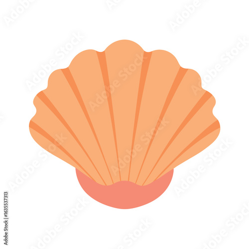 Watercolor seashell element on white background perfect for coastal or marine illustrations